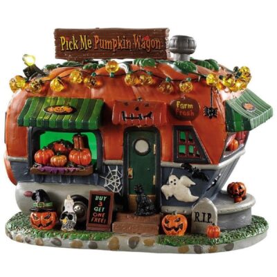 Halloween Villages | Lemax Lemax Pick Me Pumpkin Wagon, B/O (4.5V) 95444 Lemax Spooky Town