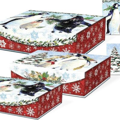 Home Decors | Goodwill Nested Flip Top 3 Boxes Snowy Penguins G 43081N