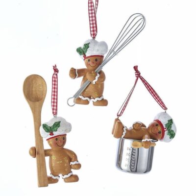 Christmas Tree | Kurt Adler Kurt Adler Nyc H5548 Gingerbread Boy Utensil Ornaments, 3 Assorted