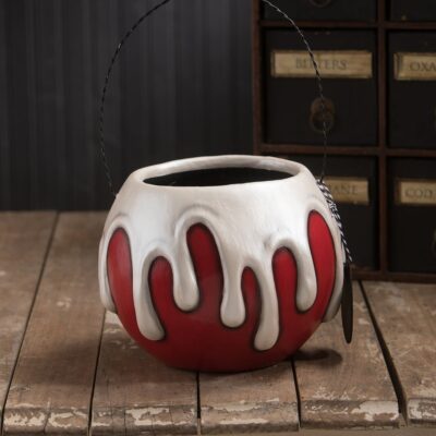 Halloween | Bethany Lowe Large Red Apple With White Poison Bucket La1388 Bethany Lowe