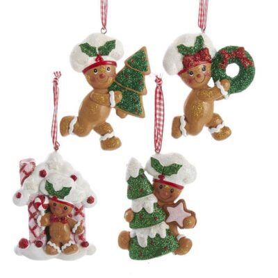 Christmas Tree | Kurt Adler Kurt Adler Nyc H5550 Gingerbread Children Cookie Ornaments, 4 Assorted